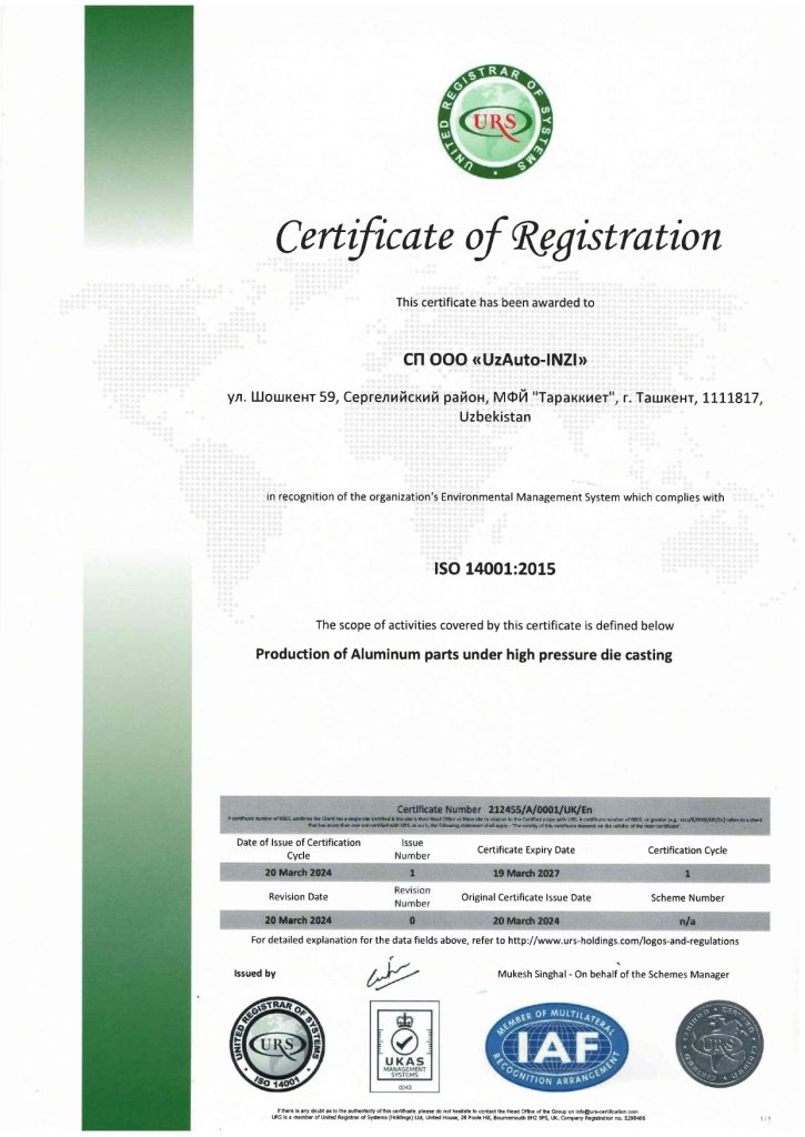 ISO 14001:2015 for Environment Management